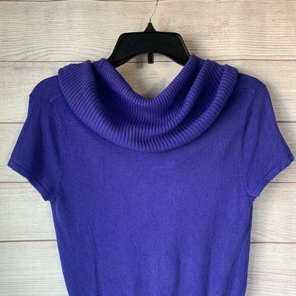 Apt. 9 Purple Cowl Neck Sweater Short Sleeves Fitted Size XS - Picture 7 of 16